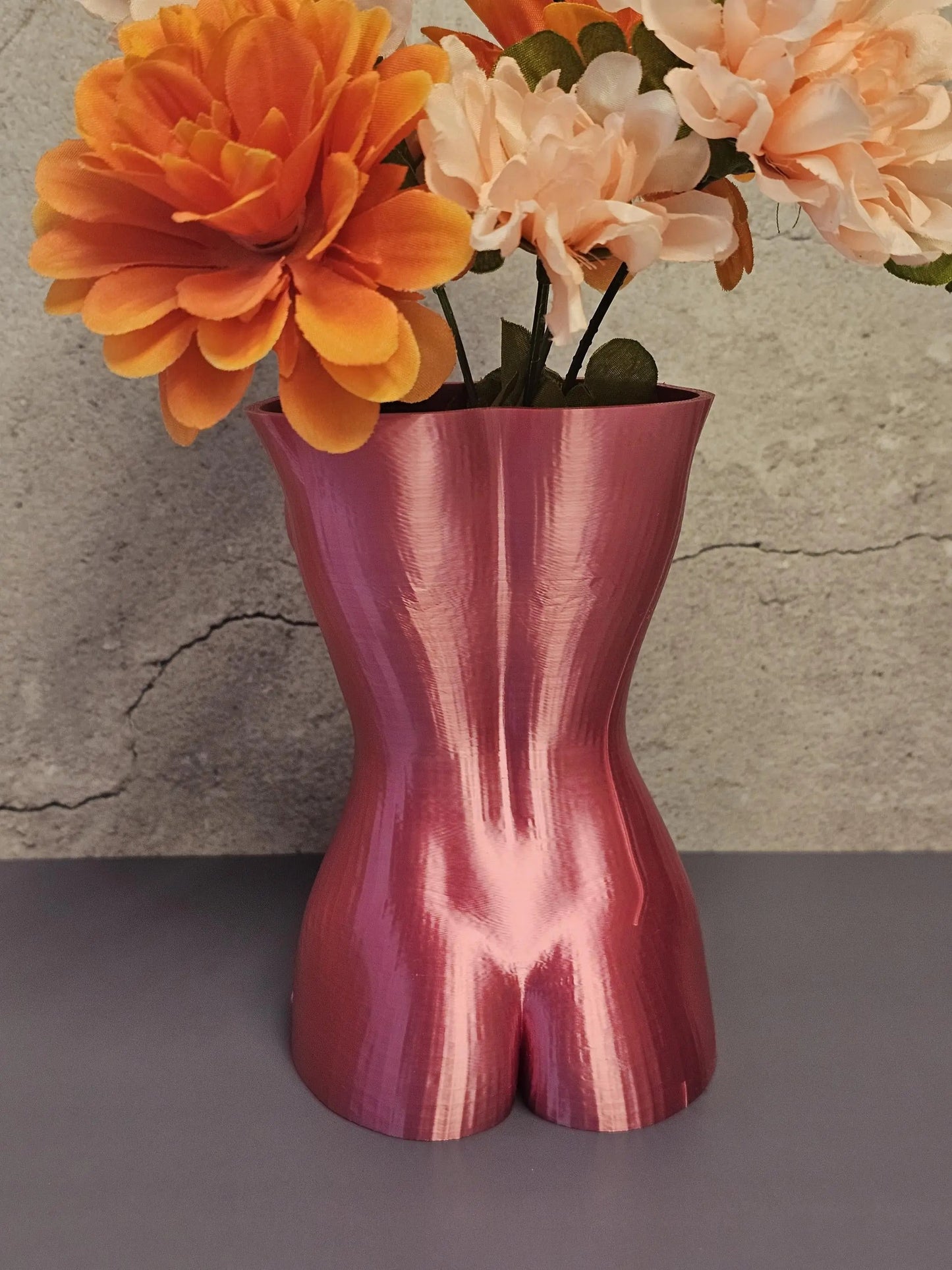 Survivor Pink Luna Vase: 3D Printed Female Form, Breast Cancer Awareness CR3 Design Co