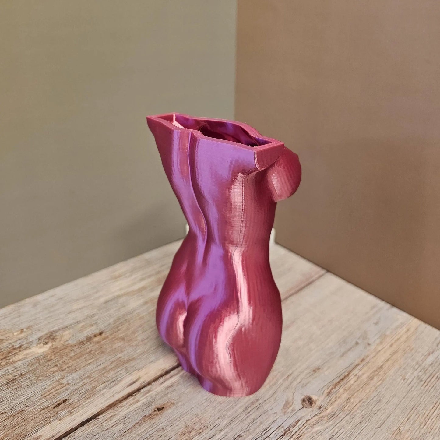 Survivor Pink Lustra Vase: 3D Printed Female Form, Breast Cancer Awareness CR3 Design Co