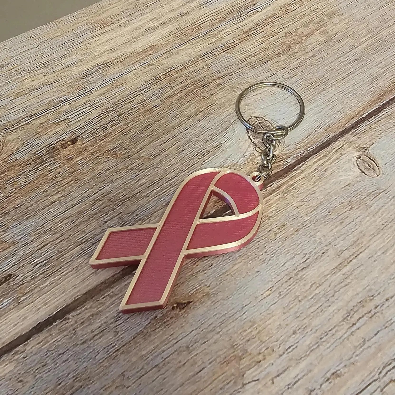 3D Printed Pink Ribbon Survivor Keychain - Breast Cancer Awareness Gift (20% Donated) CR3 Design Co