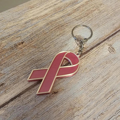 3D Printed Pink Ribbon Survivor Keychain - Breast Cancer Awareness Gift (20% Donated) CR3 Design Co