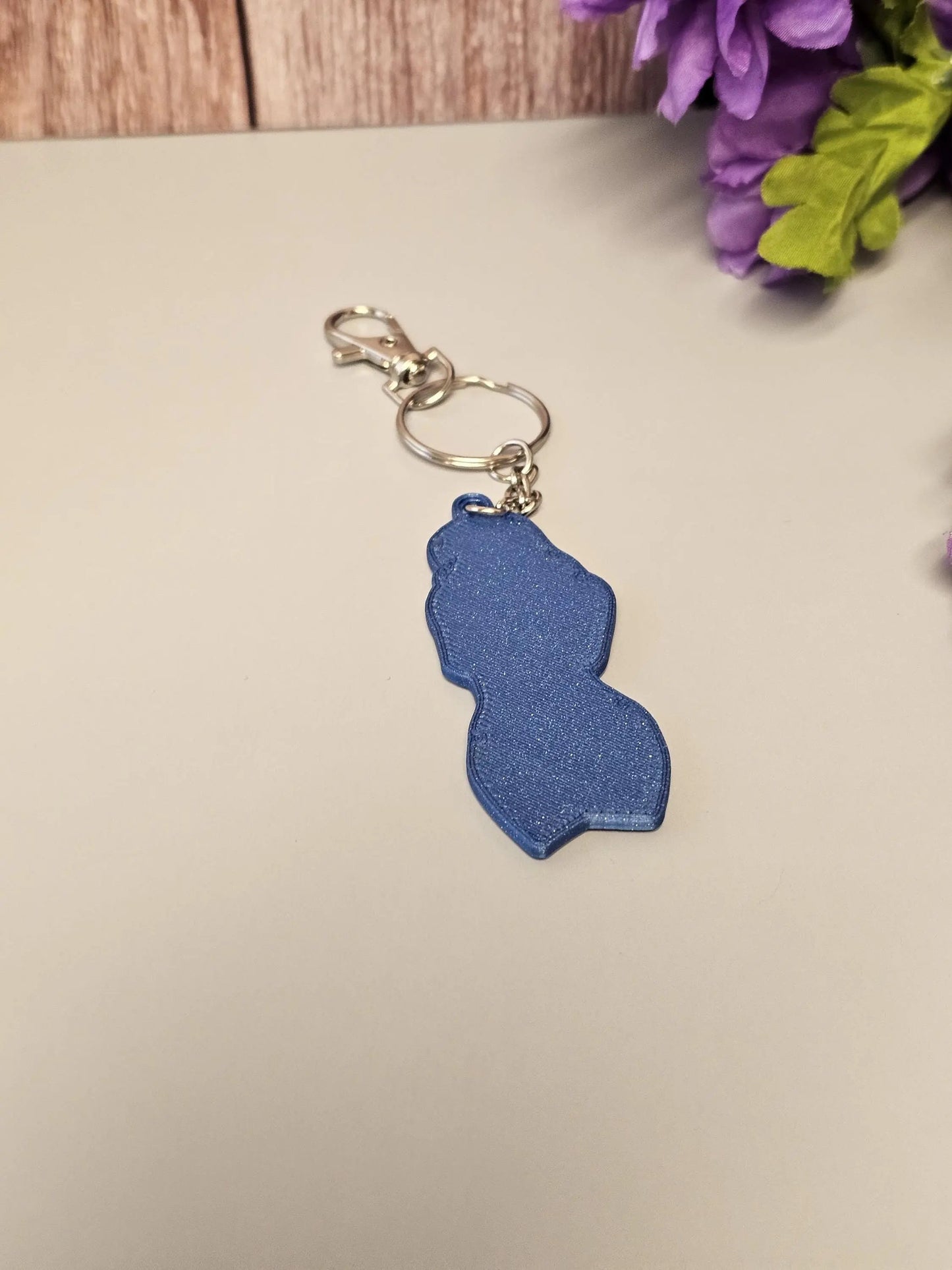 3D Printed Curvy Woman Bag Charm: Aqua Blue & Rose Gold Keychain CR3 Design Co
