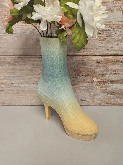 Pastel High Heel Boot Vase - 3D Printed Fashion-Inspired Statement Planter for Modern Home Decor CR3 Design Co