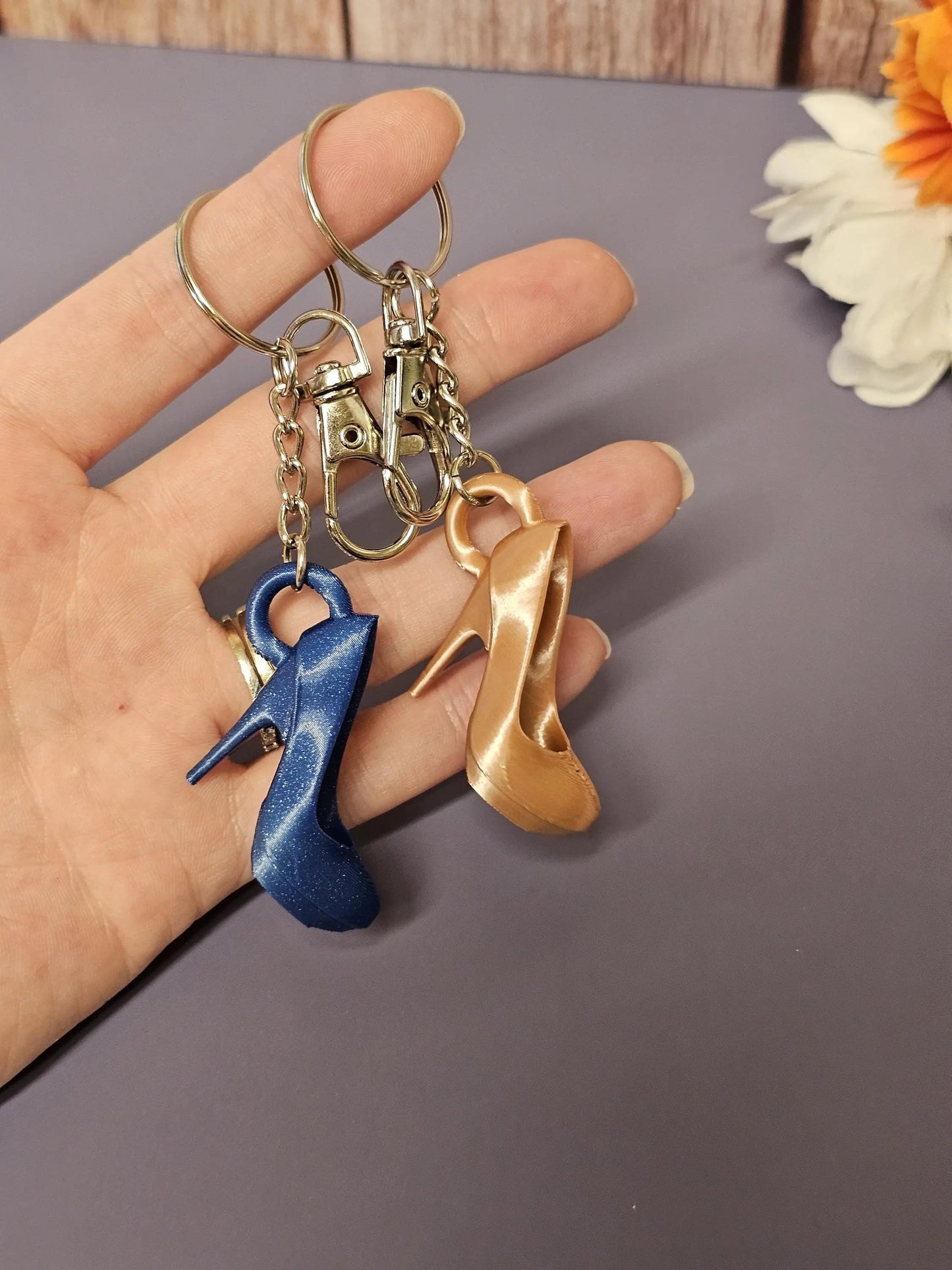 Aqua Oasis 3D Printed Stiletto Keychain - High Heel Bag Charm for Fashion Lovers CR3 Design Co