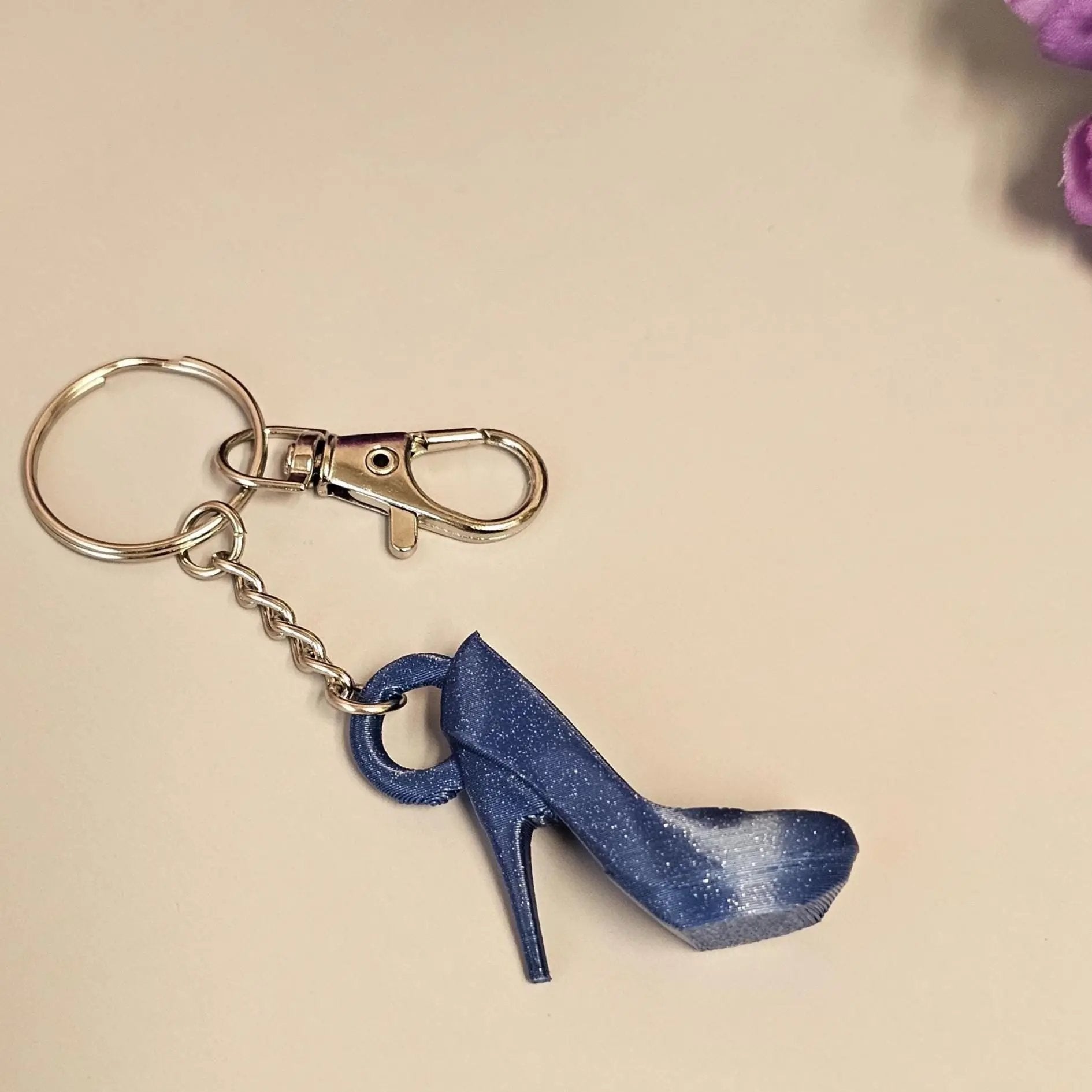 Aqua Oasis 3D Printed Stiletto Keychain - High Heel Bag Charm for Fashion Lovers CR3 Design Co