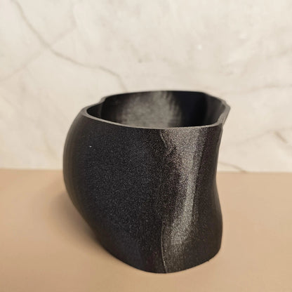 3D Printed Diamond Black Butt Planter - Modern Feminine Booty Sculpture Vase for Small Plants CR3 Design Co