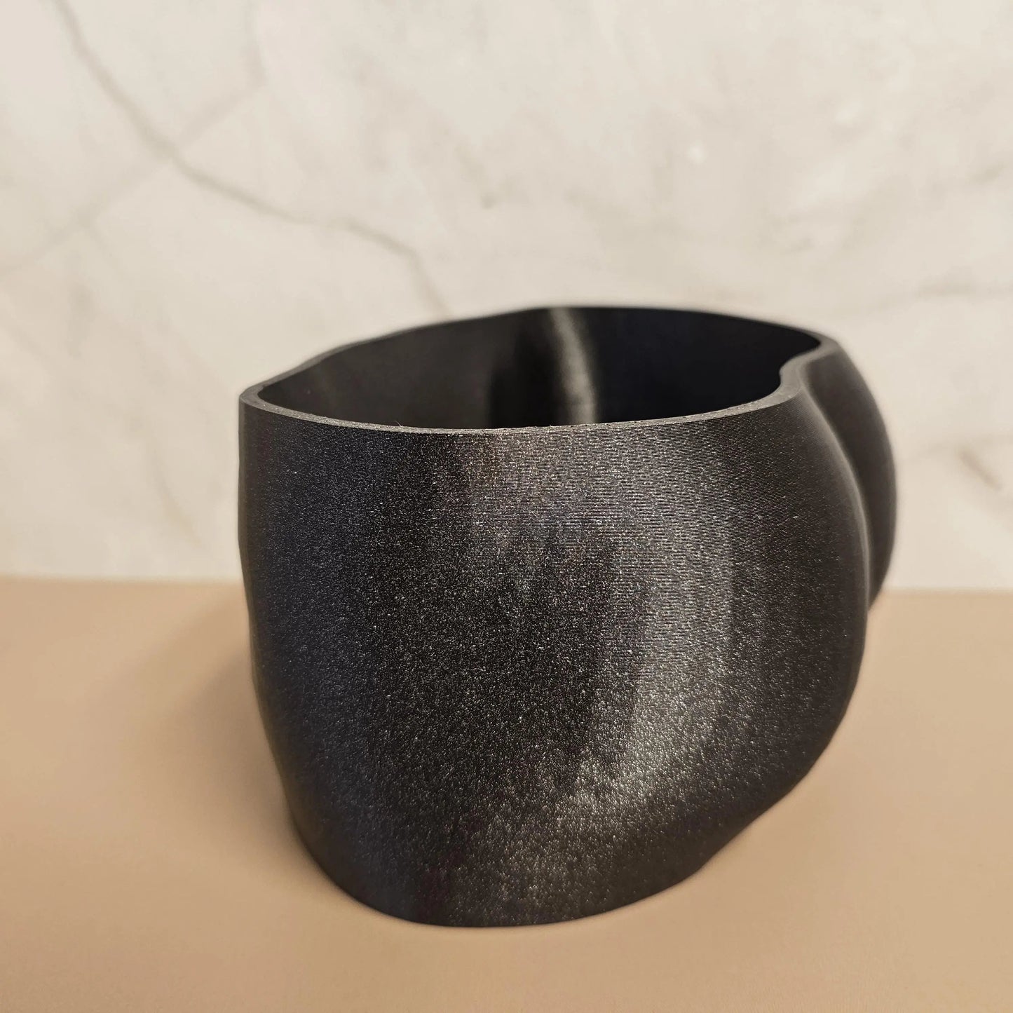 3D Printed Diamond Black Butt Planter - Modern Feminine Booty Sculpture Vase for Small Plants CR3 Design Co