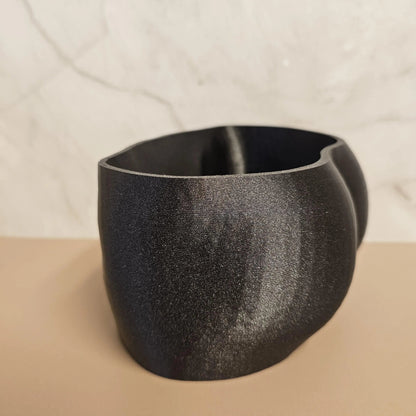 3D Printed Diamond Black Butt Planter - Modern Feminine Booty Sculpture Vase for Small Plants CR3 Design Co