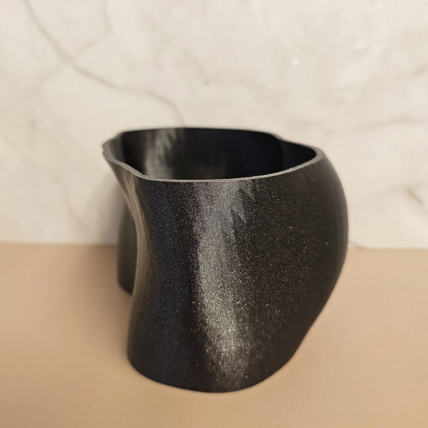 3D Printed Diamond Black Butt Planter - Modern Feminine Booty Sculpture Vase for Small Plants CR3 Design Co