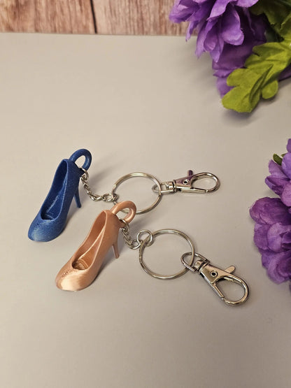 Silk Rose Gold 3D Printed Stiletto Keychain - High Heel Bag Charm for Fashion Lovers CR3 Design Co