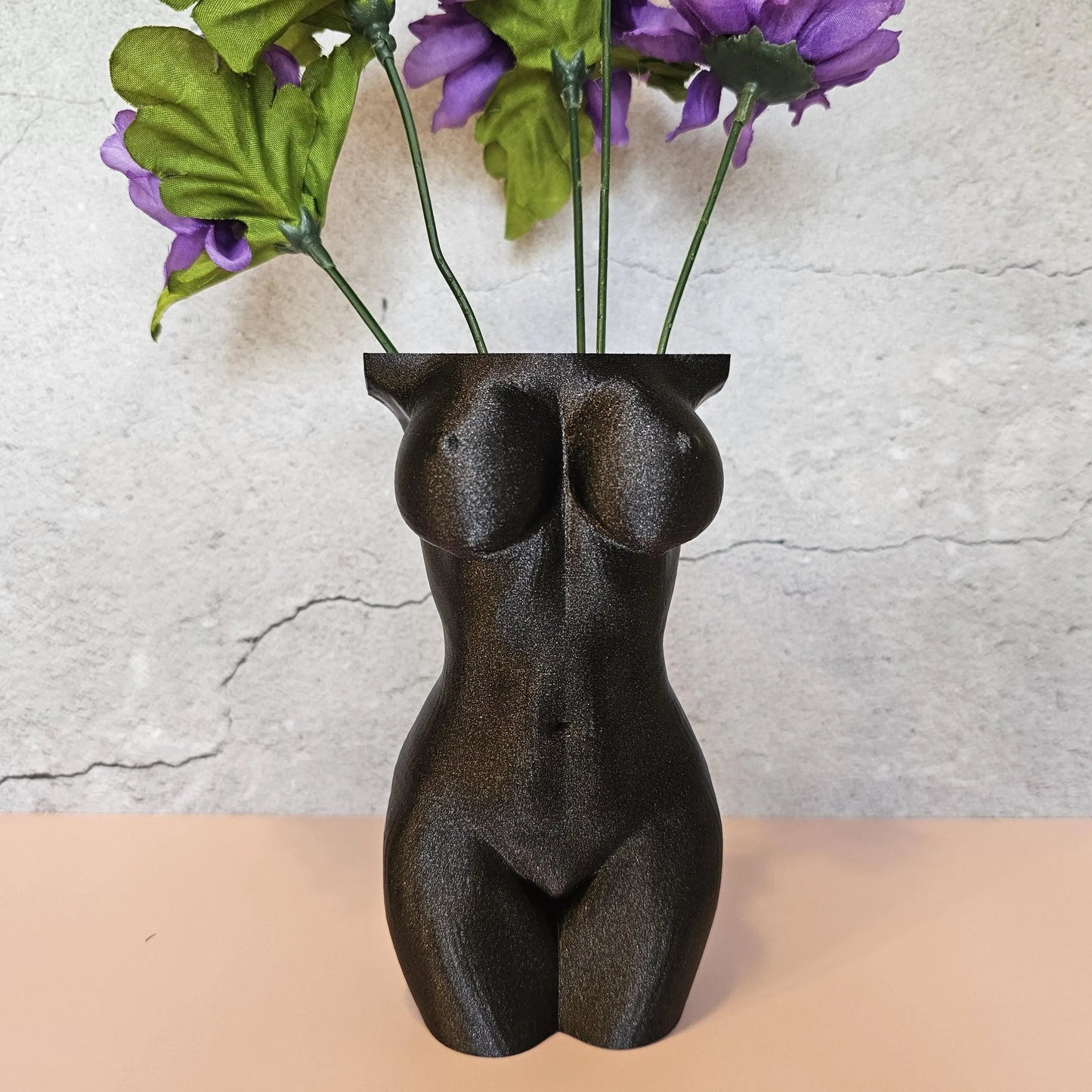 Elegant 3D Printed Female Torso Vase - Modern Black Sculpture for Luxury Home Decor CR3 Design Co