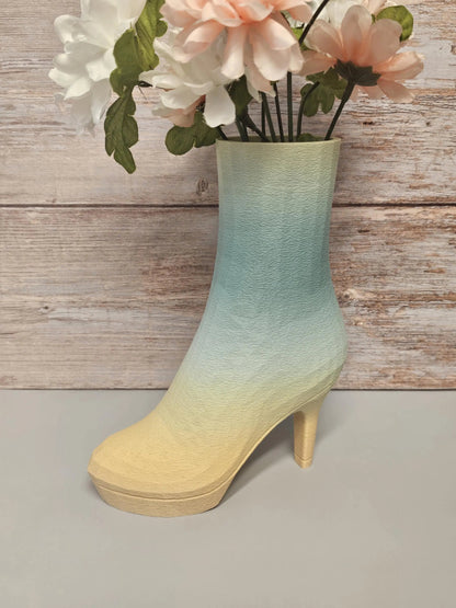 Pastel High Heel Boot Vase - 3D Printed Fashion-Inspired Statement Planter for Modern Home Decor CR3 Design Co