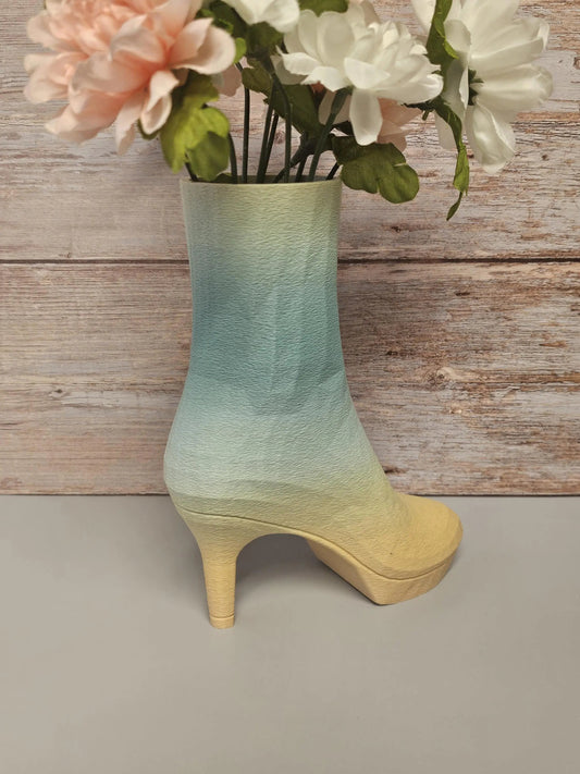 Pastel High Heel Boot Vase - 3D Printed Fashion-Inspired Statement Planter for Modern Home Decor CR3 Design Co