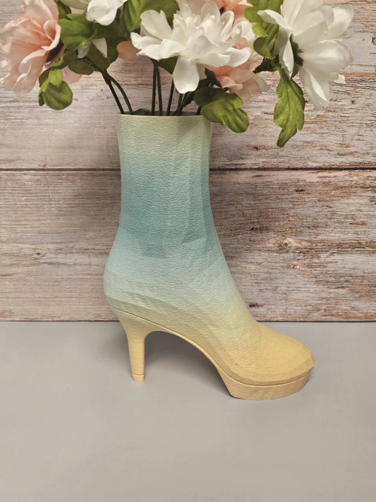 Pastel High Heel Boot Vase - 3D Printed Fashion-Inspired Statement Planter for Modern Home Decor CR3 Design Co