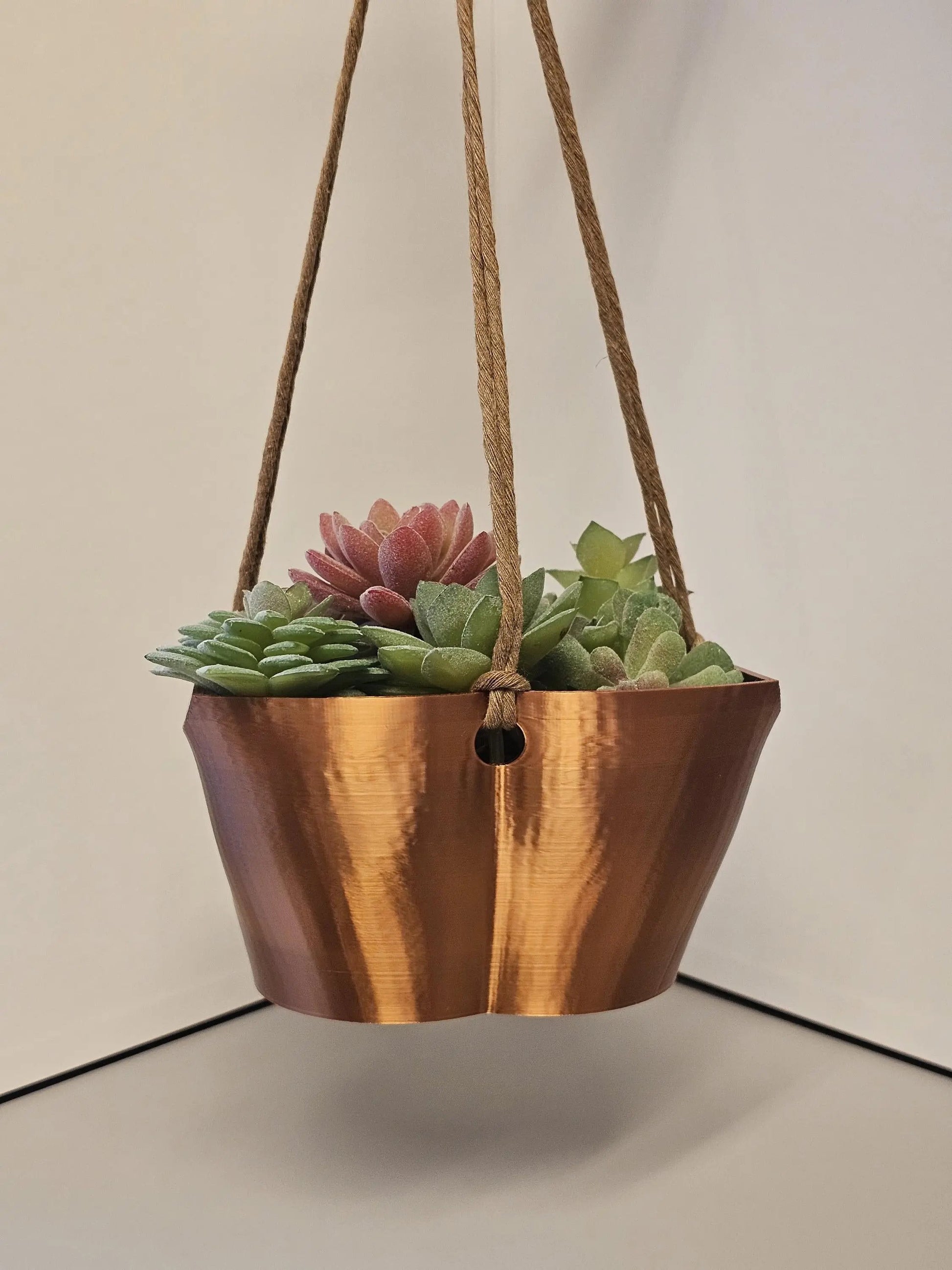Silk Copper Torso Planter: 3D Printed Hanging Vase, Modern Sculpture CR3 Design Co