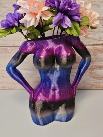 Mystic Eclipse Female Torso Vase: 3D Printed Modern Sculpture for Elegant Home Decor CR3 Design Co