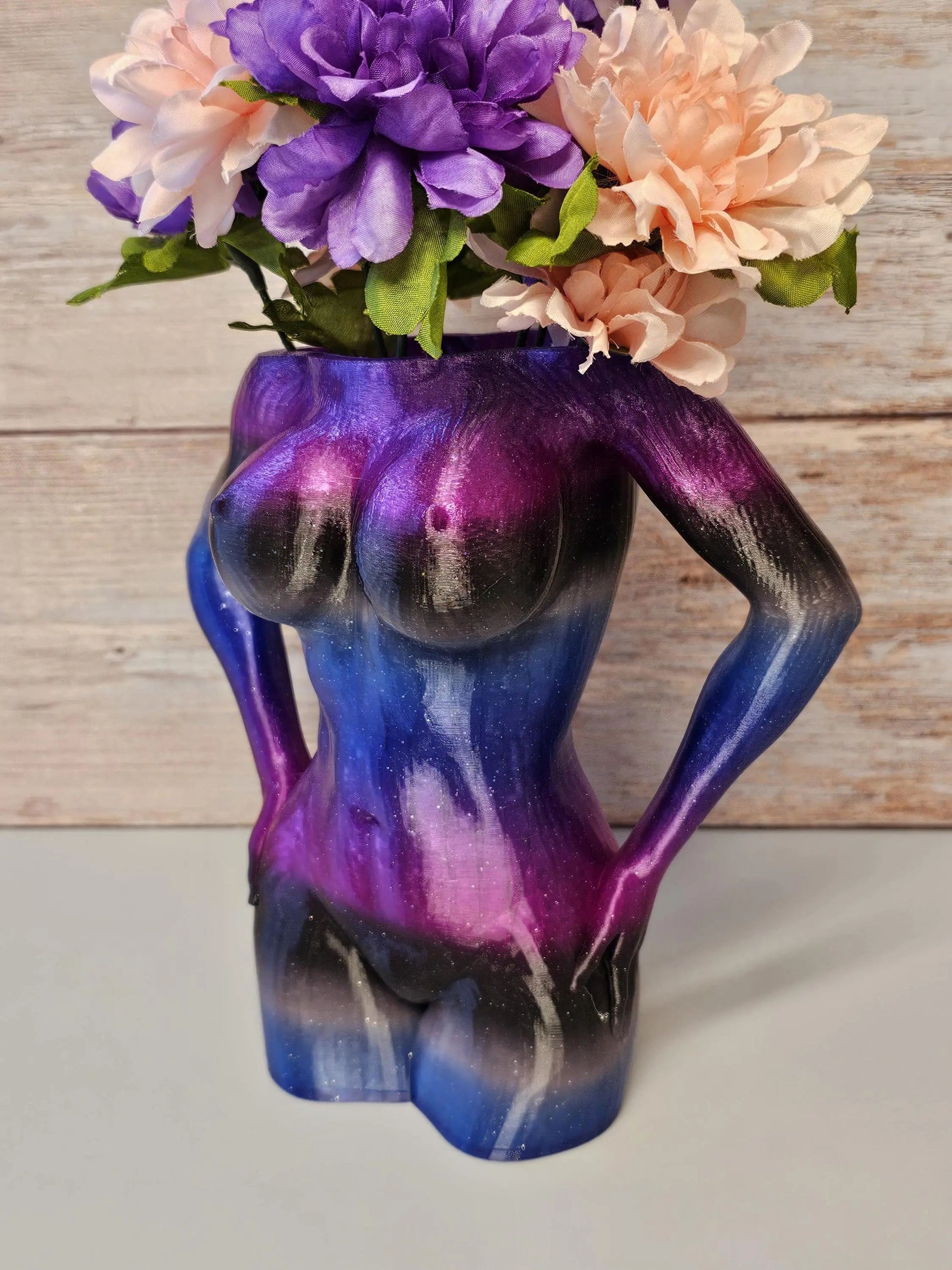 Mystic Eclipse Female Torso Vase: 3D Printed Modern Sculpture for Elegant Home Decor CR3 Design Co