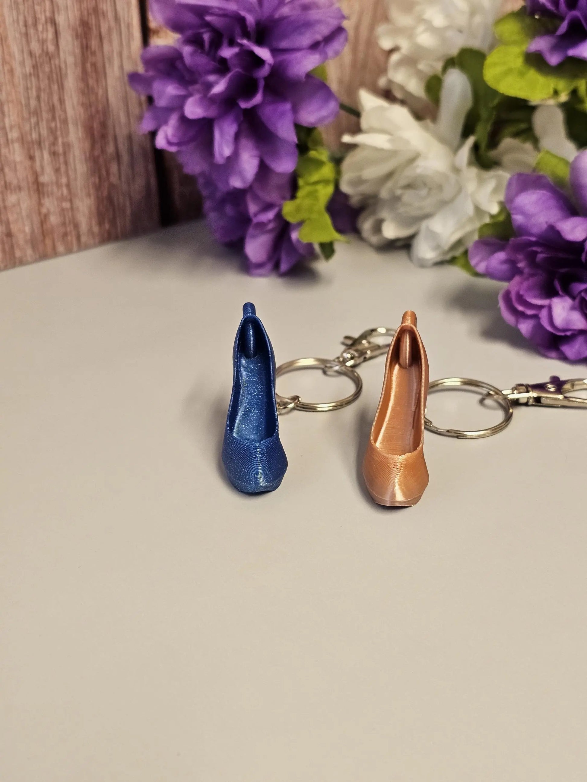 Silk Rose Gold 3D Printed Stiletto Keychain - High Heel Bag Charm for Fashion Lovers CR3 Design Co
