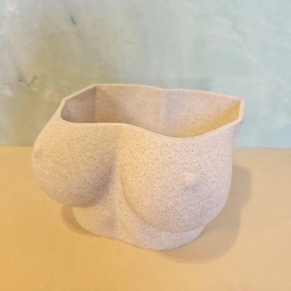 3D Printed Bust Planter: Desert Sand Sculptural Vase CR3 Design Co