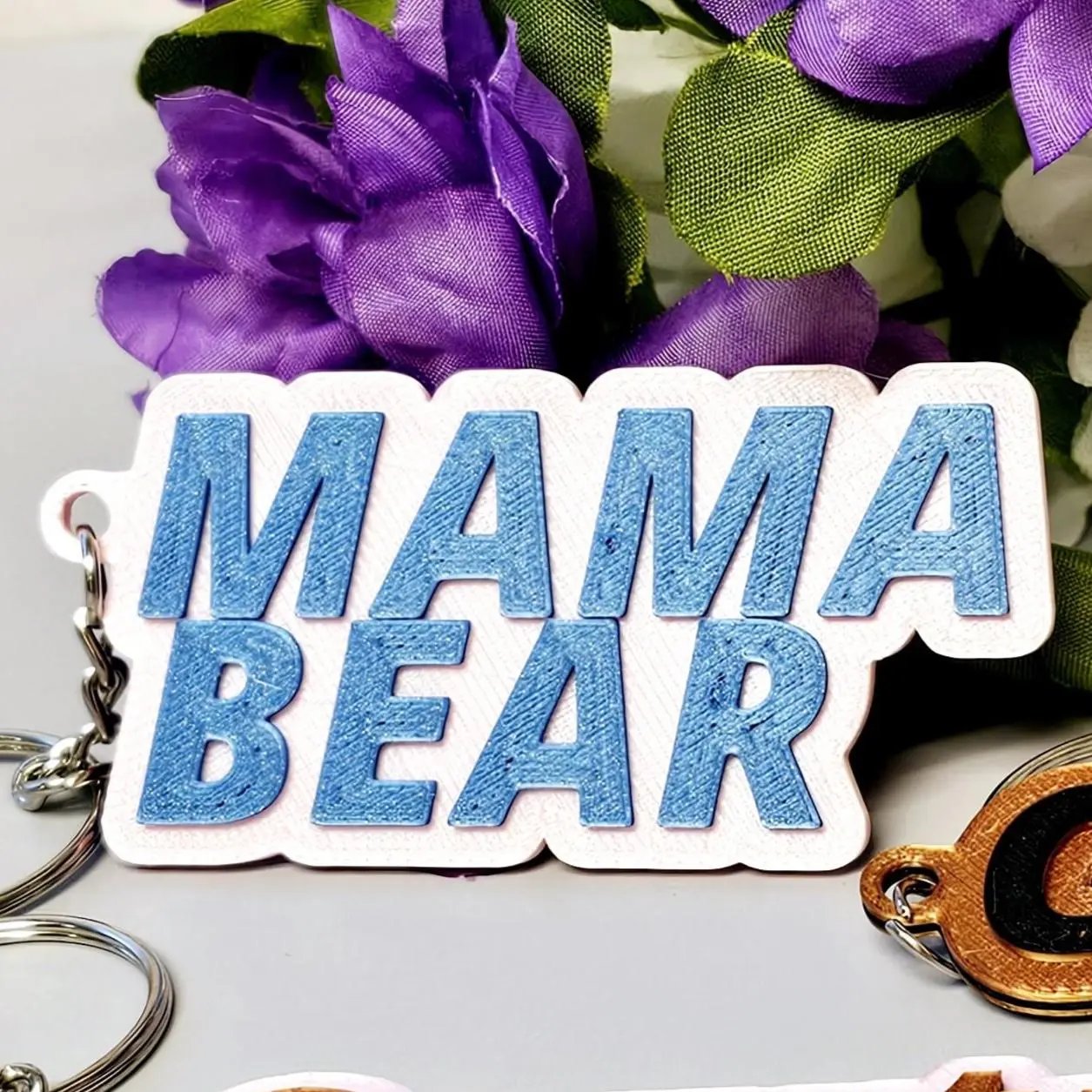 Personalized 3D Printed Name Keychain - Two-Tone Custom Keyring CR3 Design Co