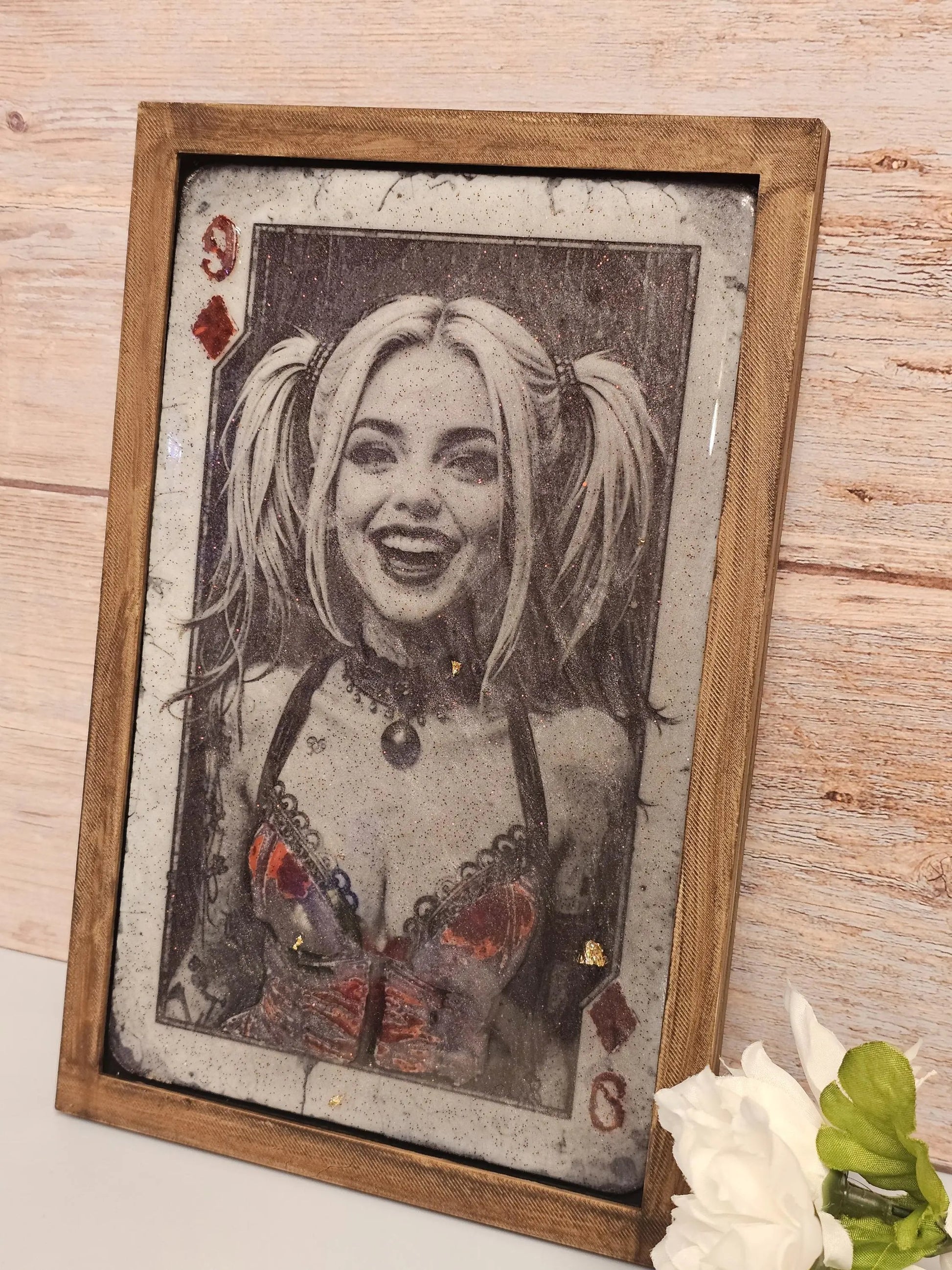 Harley Quinn 3D Wall Art: Resin-Sealed Comic Book Decor CR3 Design Co