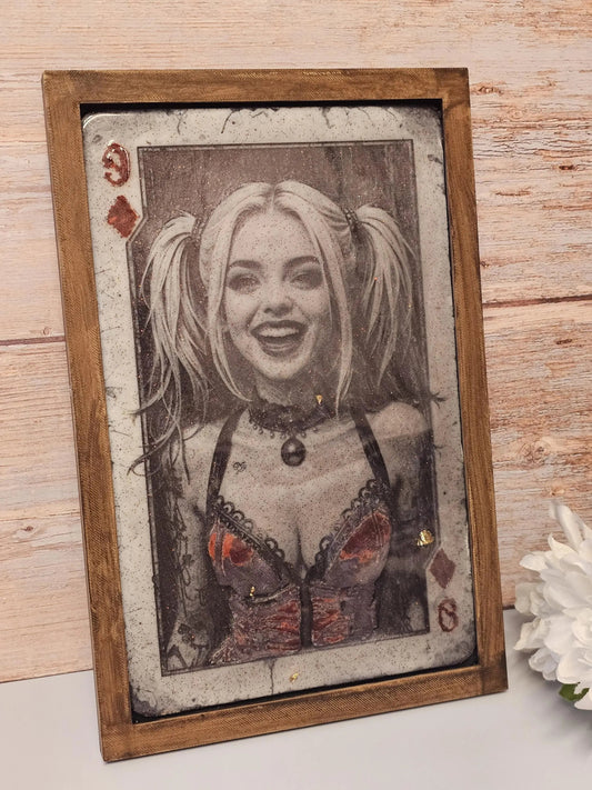 Harley Quinn 3D Wall Art: Resin-Sealed Comic Book Decor CR3 Design Co