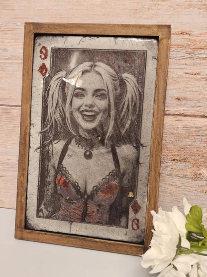 Harley Quinn 3D Wall Art: Resin-Sealed Comic Book Decor CR3 Design Co