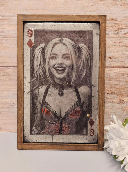 Harley Quinn 3D Wall Art: Resin-Sealed Comic Book Decor CR3 Design Co