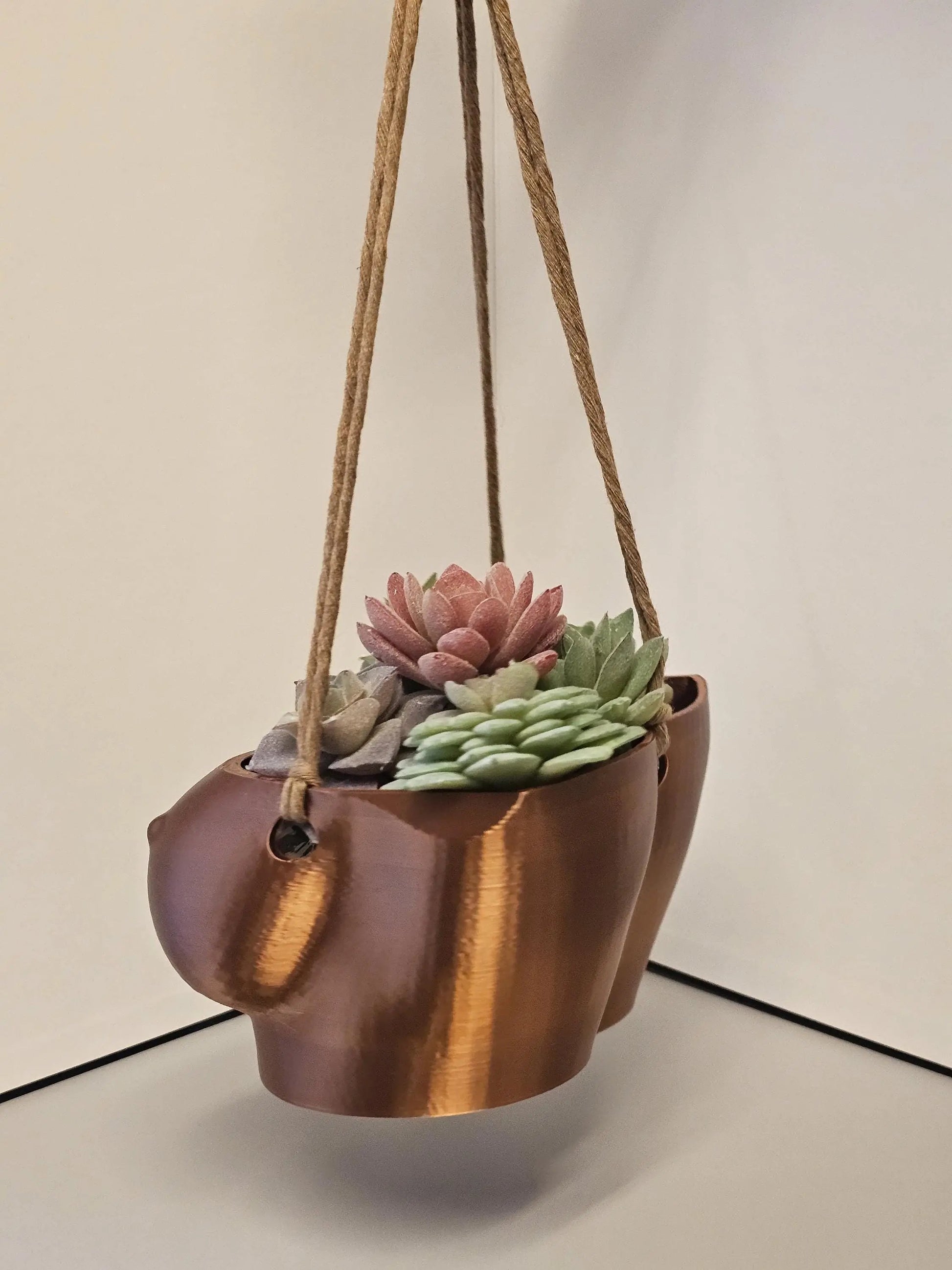 Silk Copper Torso Planter: 3D Printed Hanging Vase, Modern Sculpture CR3 Design Co