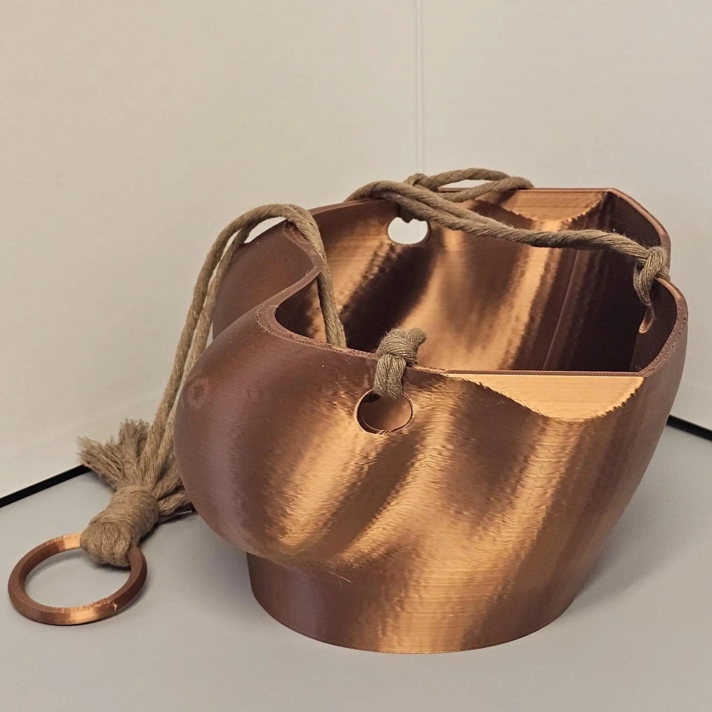 Silk Copper Torso Planter: 3D Printed Hanging Vase, Modern Sculpture CR3 Design Co