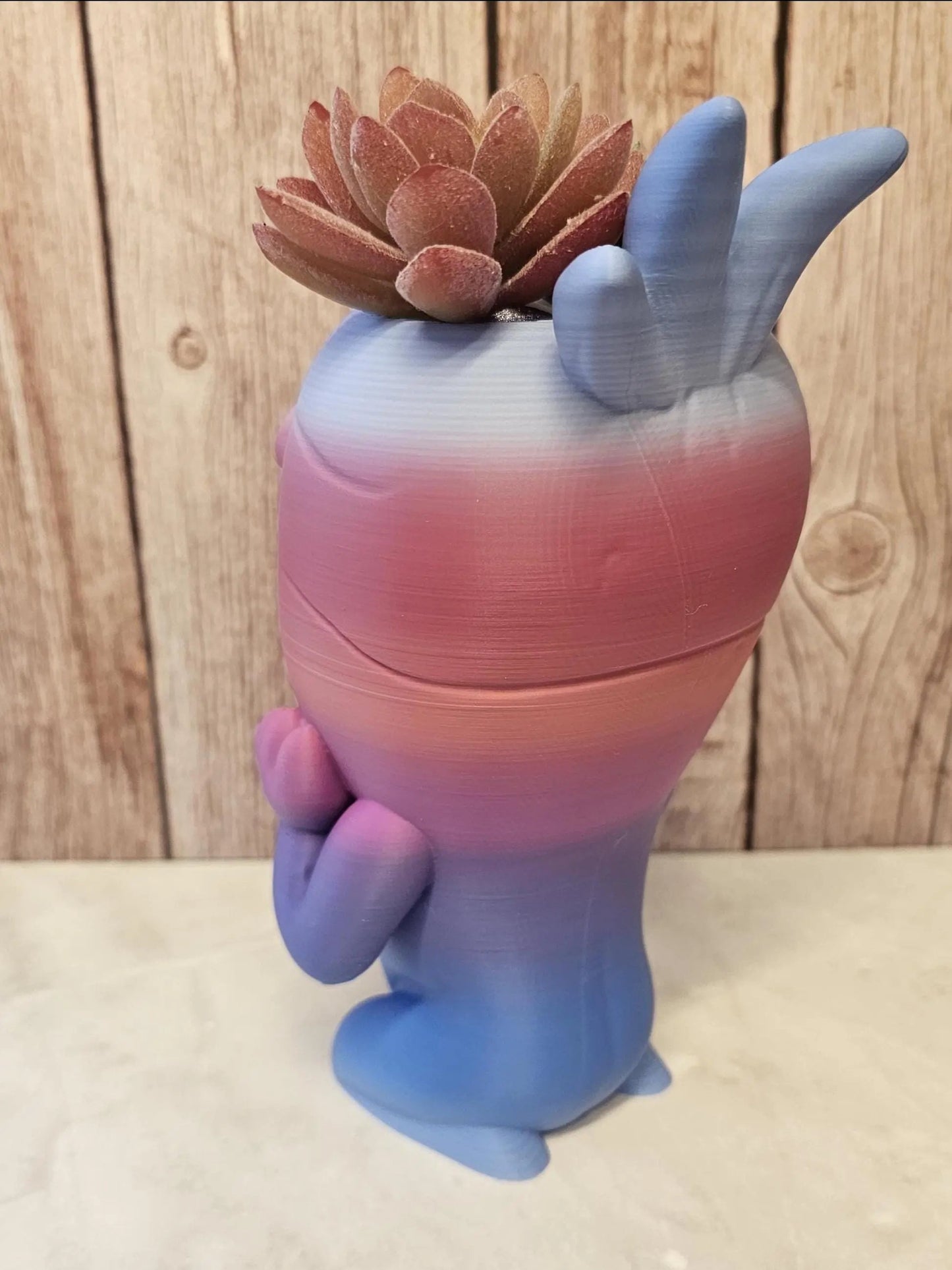 3D Printed Melancholy Root Planter: Quirky Cartoon Vegetable Pot for Succulents & Shelf Decor CR3 Design Co