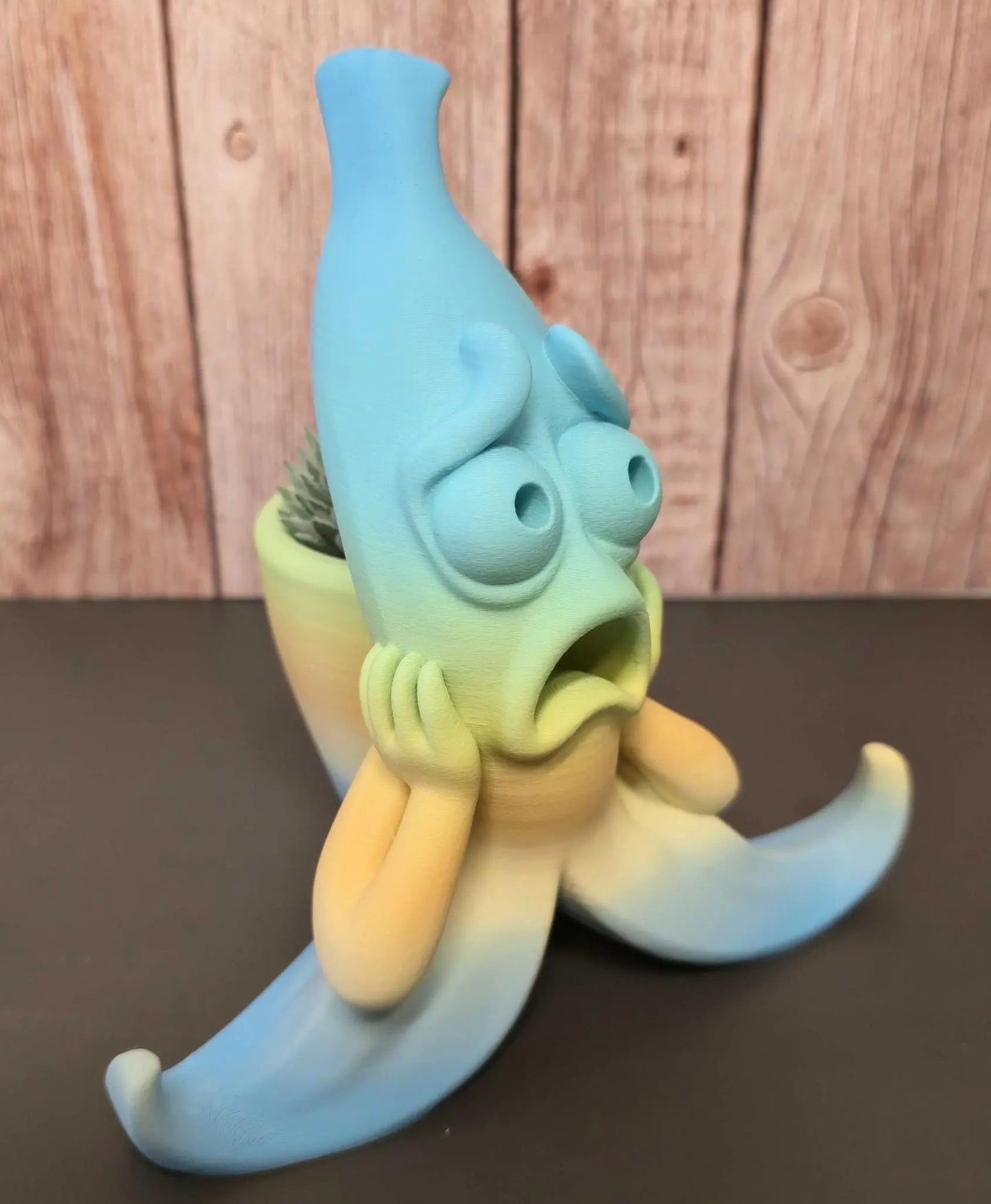 3D Printed Banana Planter: Quirky Pastel Gradient Plant Pot CR3 Design Co