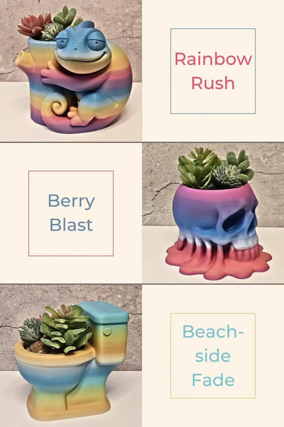 Melting Skull Planter: 3D Printed Pastel Pot for Succulents, Gothic Home Decor, Halloween Centerpiece CR3 Design Co