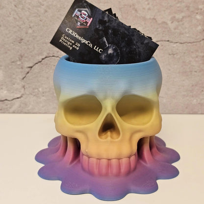 Melting Skull Planter: 3D Printed Pastel Pot for Succulents, Gothic Home Decor, Halloween Centerpiece CR3 Design Co