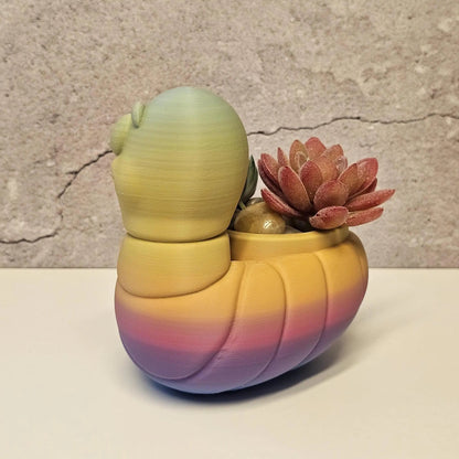 Vibrant 3D Printed Worm Planter: Unique Gradient Container for Succulents and Indoor Greenery CR3 Design Co