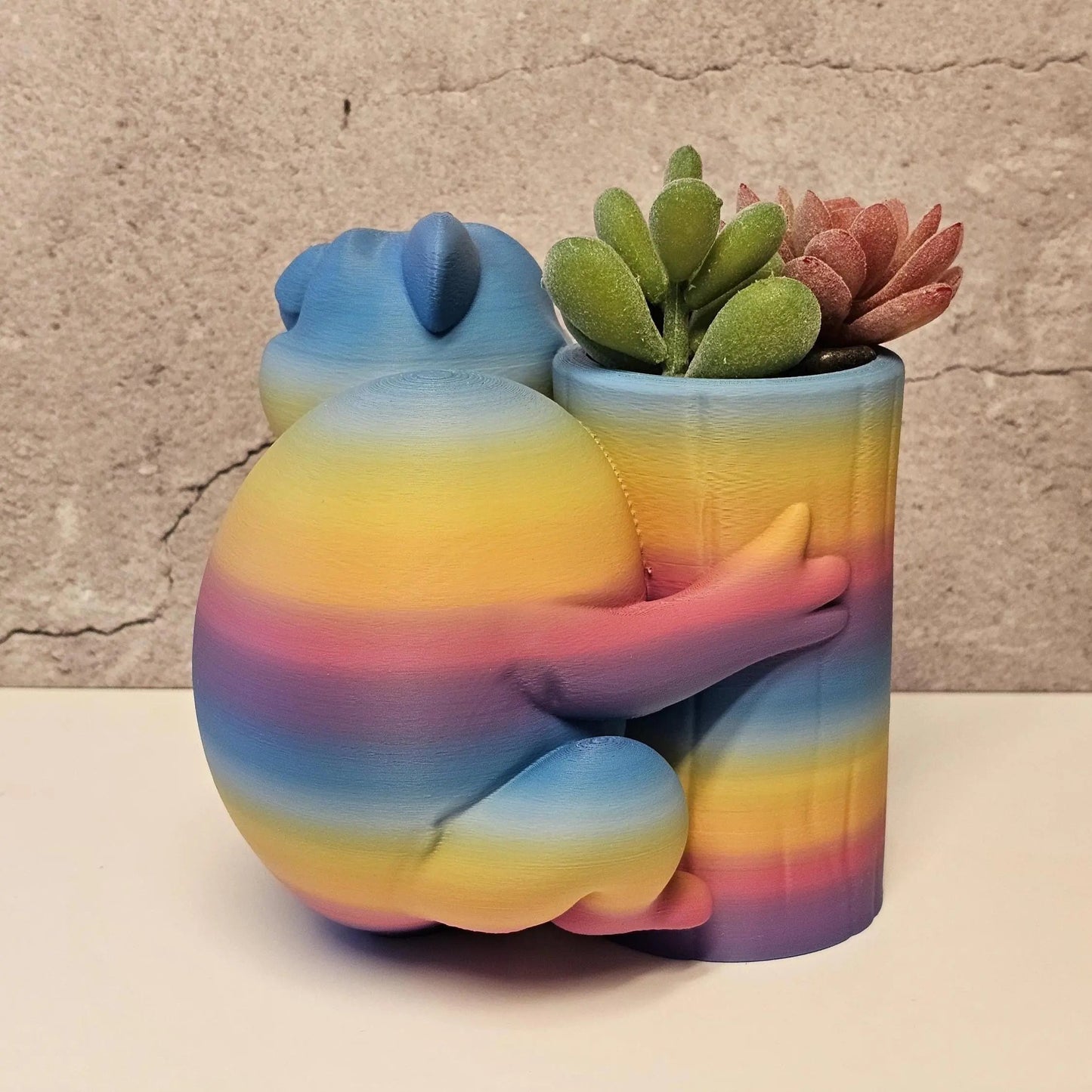 Vibrant 3D Printed Chameleon Planter: Unique Gradient Lizard Pot for Succulents and Home Decor CR3 Design Co