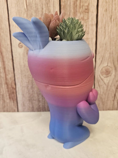 3D Printed Melancholy Root Planter: Quirky Cartoon Vegetable Pot for Succulents & Shelf Decor CR3 Design Co