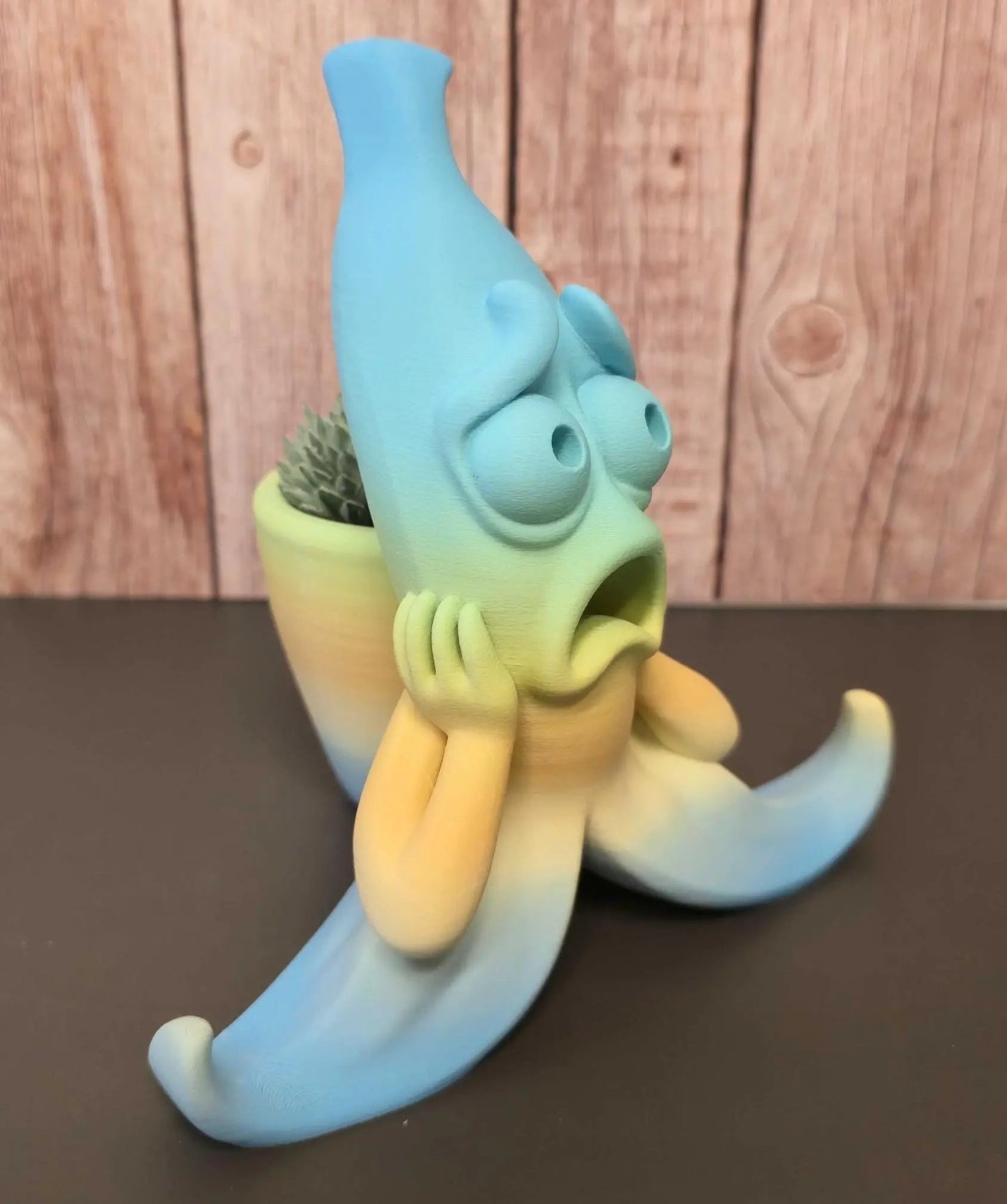 3D Printed Banana Planter: Quirky Pastel Gradient Plant Pot CR3 Design Co