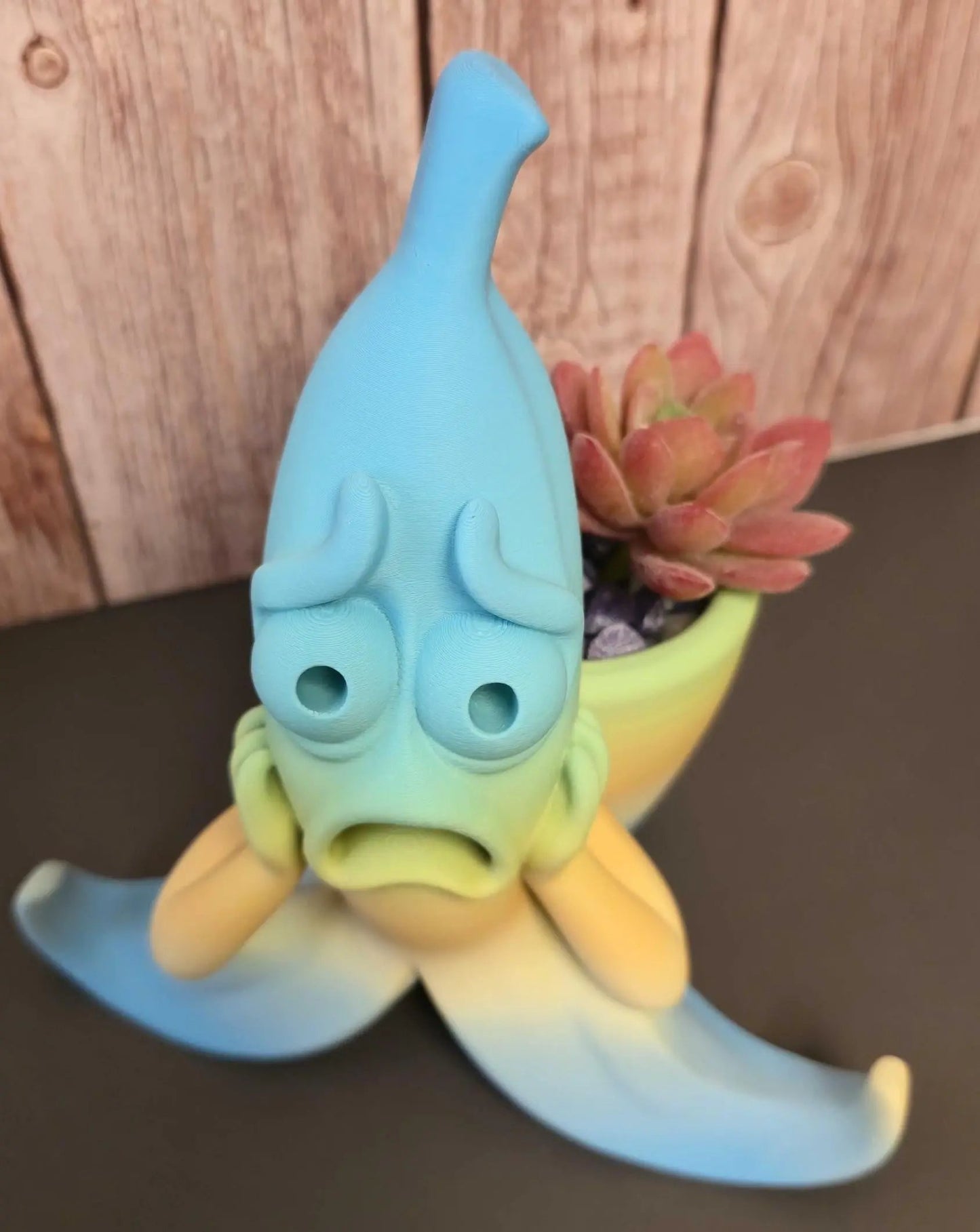 3D Printed Banana Planter: Quirky Pastel Gradient Plant Pot CR3 Design Co