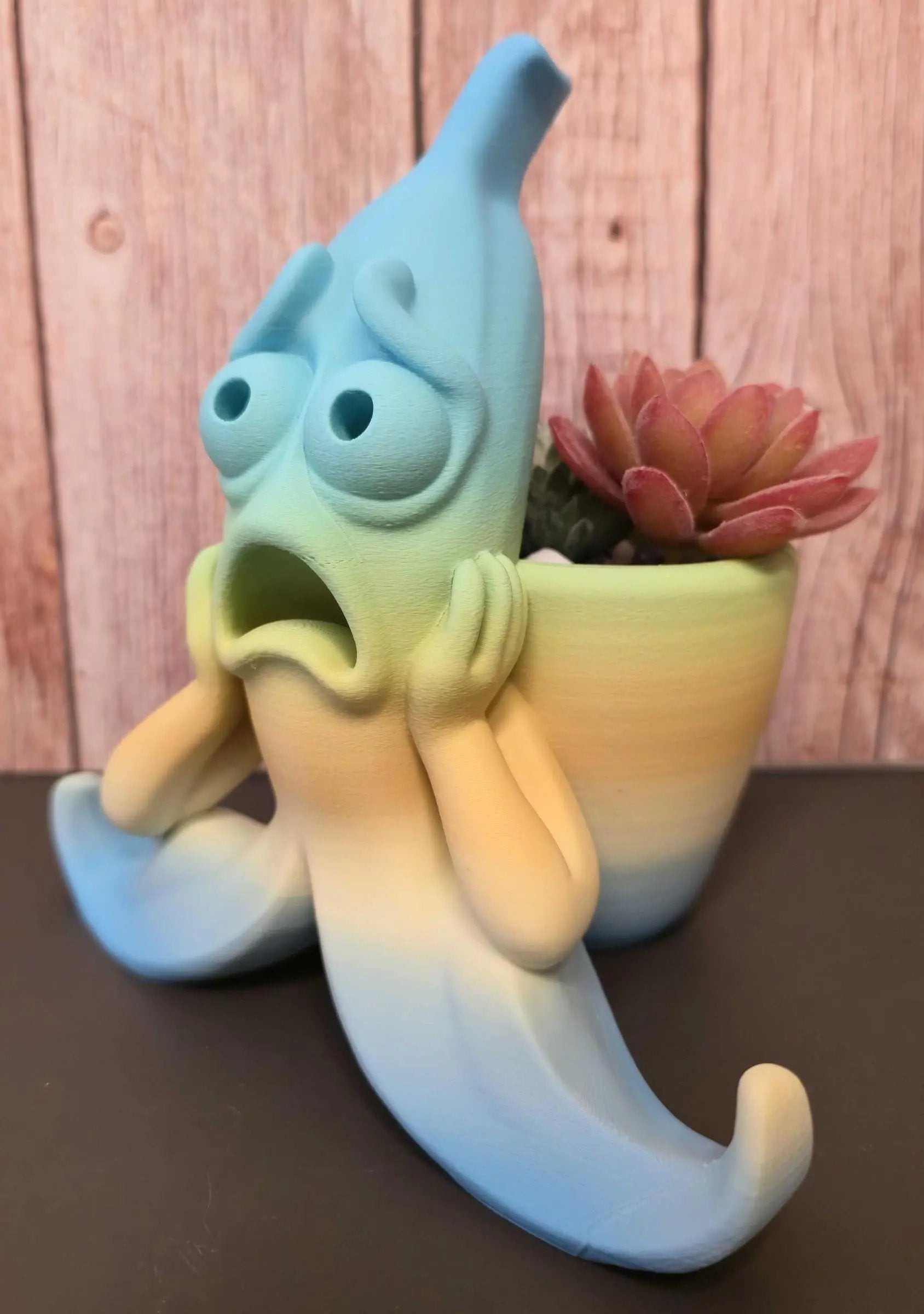 3D Printed Banana Planter: Quirky Pastel Gradient Plant Pot CR3 Design Co