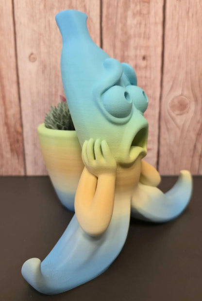 3D Printed Banana Planter: Quirky Pastel Gradient Plant Pot CR3 Design Co