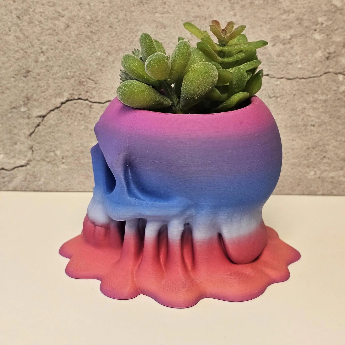 Melting Skull Planter: 3D Printed Pastel Pot for Succulents, Gothic Home Decor, Halloween Centerpiece CR3 Design Co