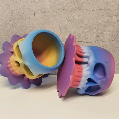 Melting Skull Planter: 3D Printed Pastel Pot for Succulents, Gothic Home Decor, Halloween Centerpiece CR3 Design Co
