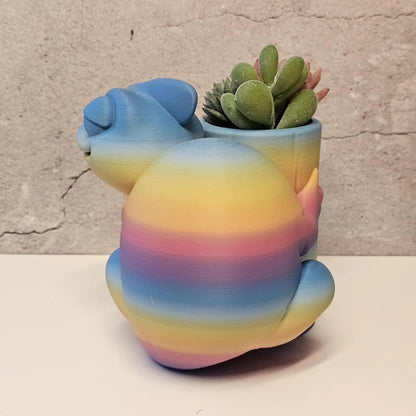 Vibrant 3D Printed Chameleon Planter: Unique Gradient Lizard Pot for Succulents and Home Decor CR3 Design Co
