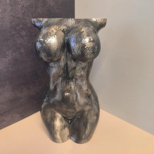 Hand-Painted Goddess Vase: 3D Printed Torso Sculpture - Boho Planter CR3 Design Co