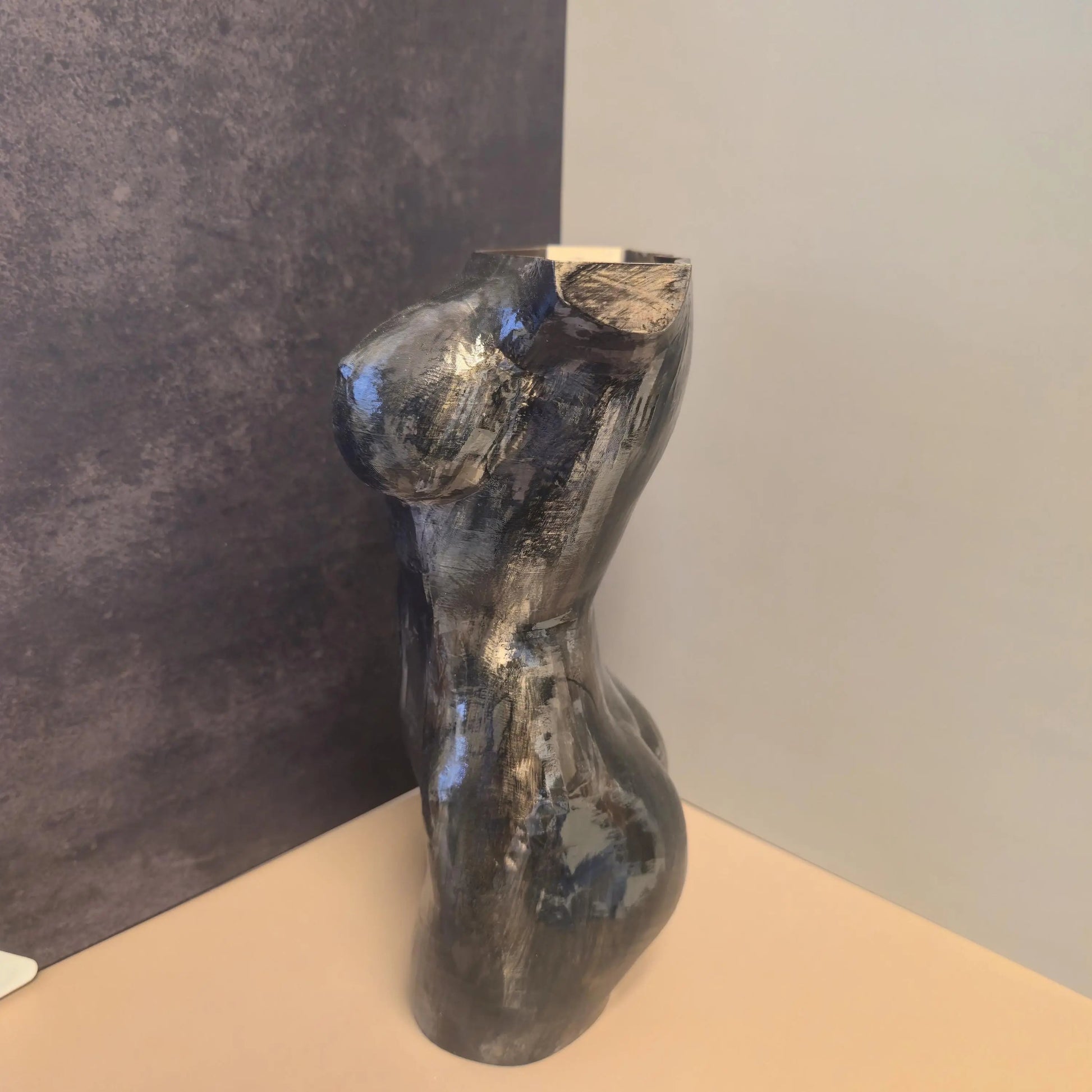 Hand-Painted Goddess Vase: 3D Printed Torso Sculpture - Boho Planter CR3 Design Co