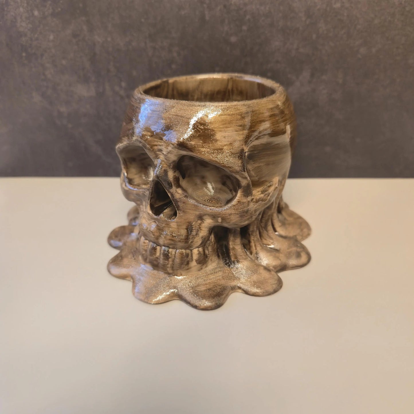 DIY Melting Skull Planter Kit: 3D Printed Wood Craft, Paint & Stain CR3 Design Co