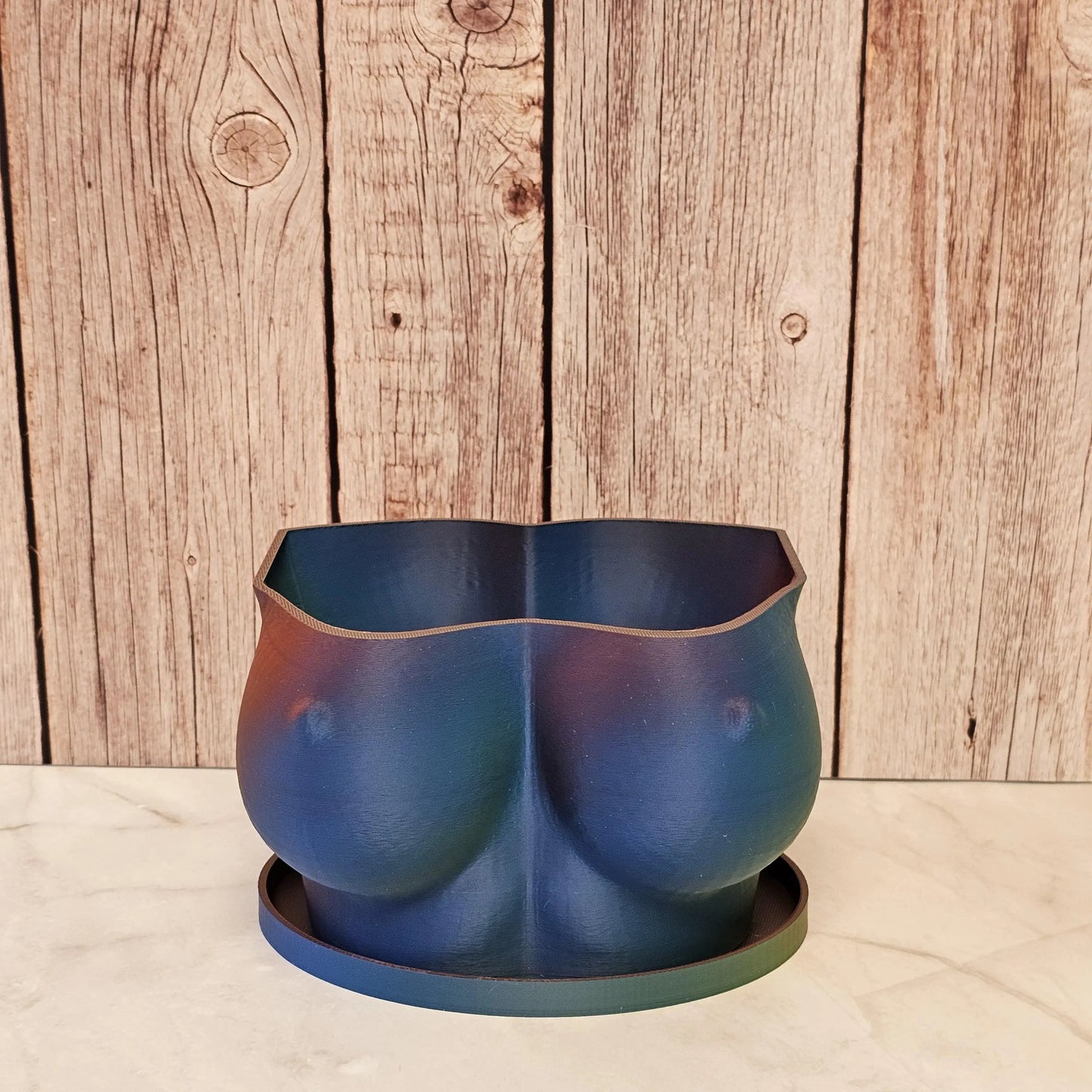 3D Printed Neon Lava Torso Planter: Sculptural Body Art Vase CR3 Design Co