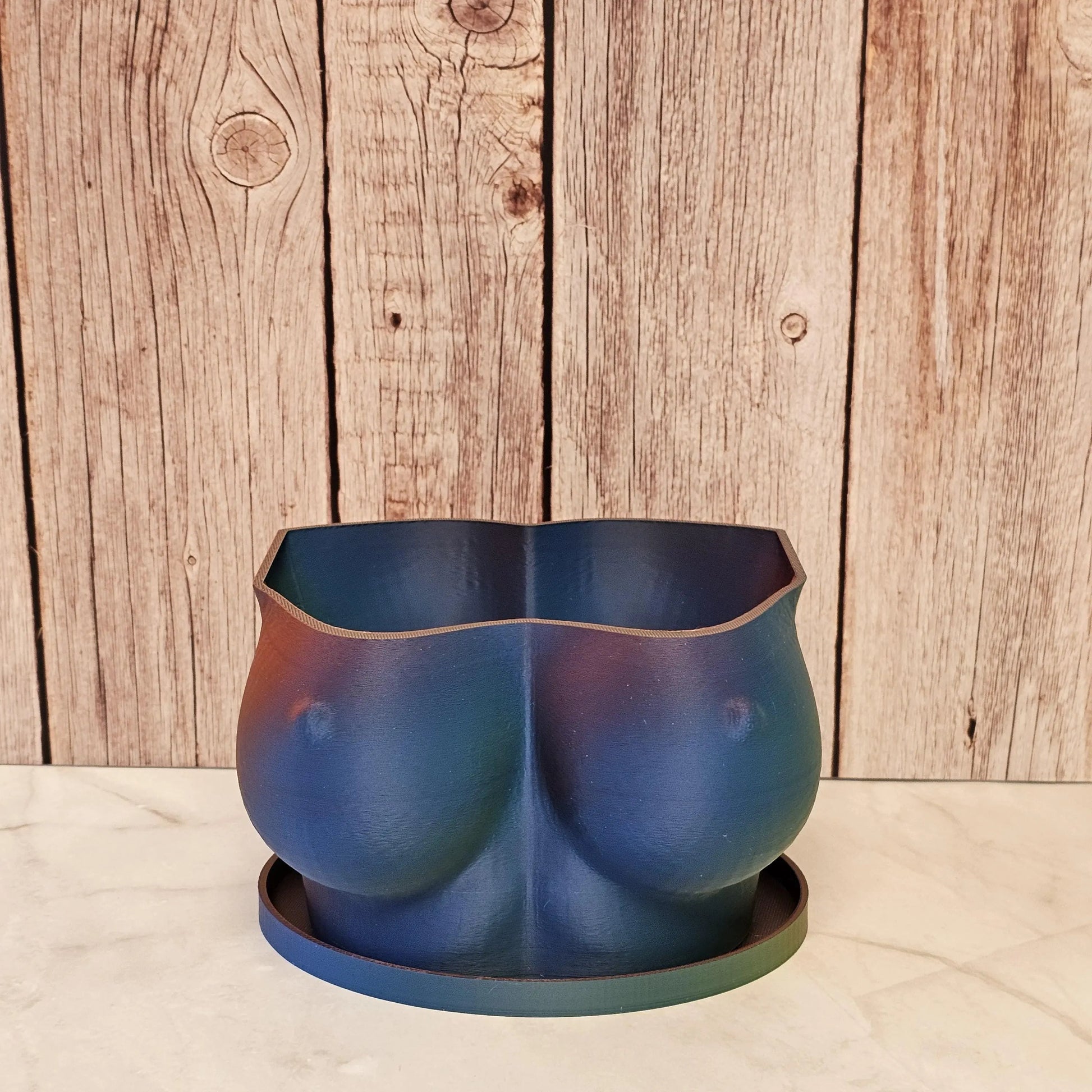 3D Printed Neon Lava Torso Planter: Sculptural Body Art Vase CR3 Design Co