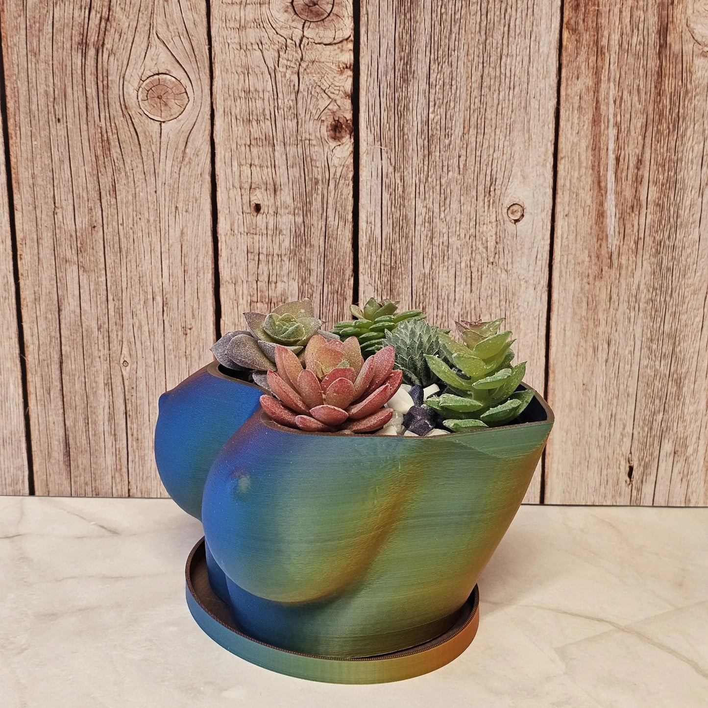 3D Printed Neon Lava Torso Planter: Sculptural Body Art Vase CR3 Design Co