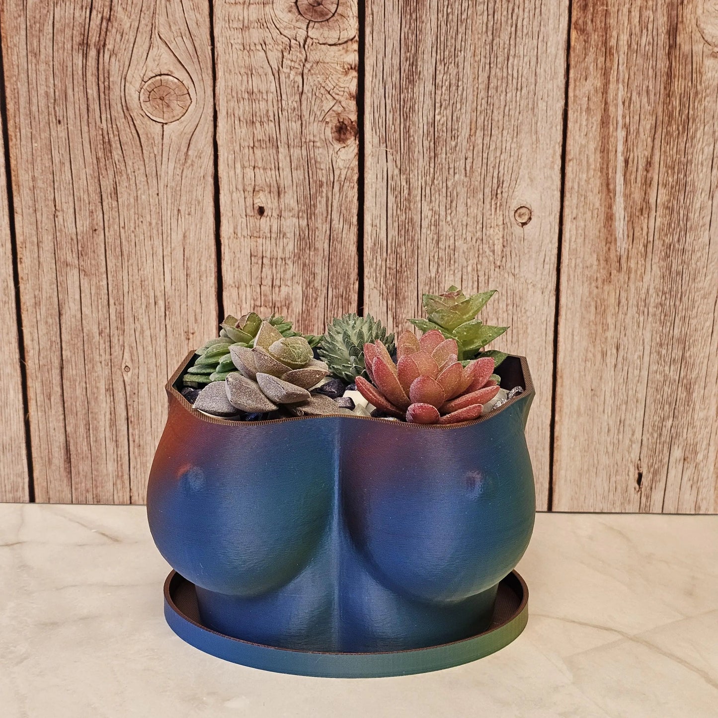 3D Printed Neon Lava Torso Planter: Sculptural Body Art Vase CR3 Design Co